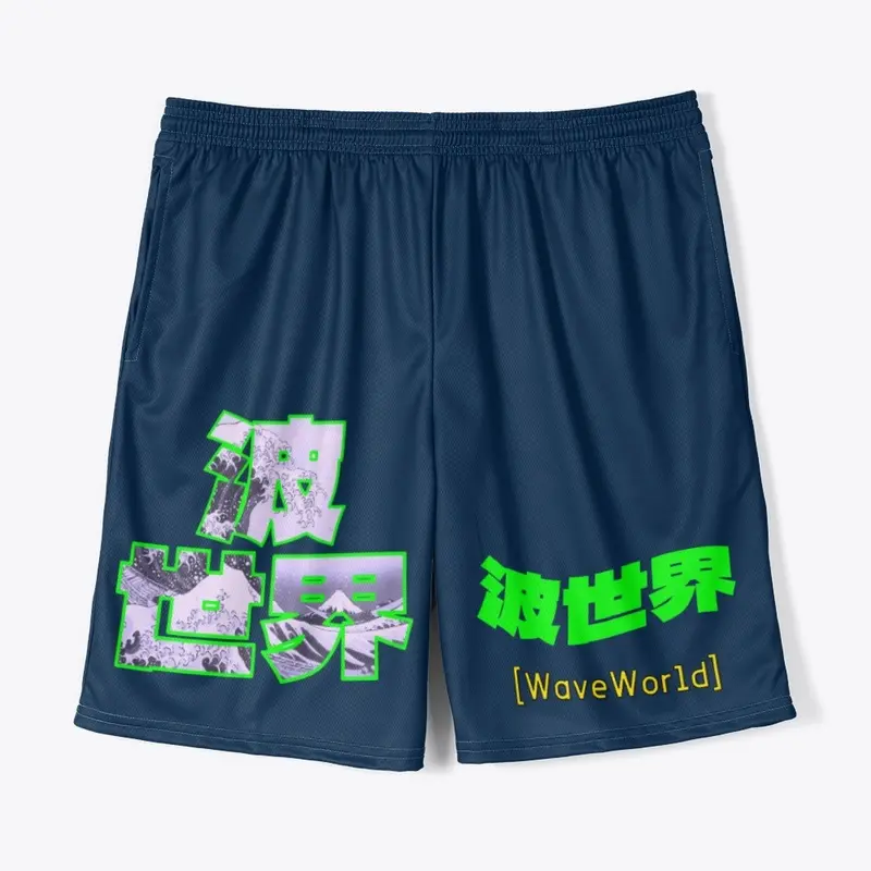 "Wave Kanji" Shorts